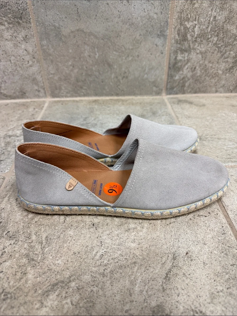 Verbenas Carmen Gray Genuine Suede Slip-On Espadrille Women's Shoe new